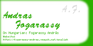 andras fogarassy business card